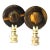 Semi-Precious Tiger Eye Gemstone Lamp Finials, a Pair by C. Damien Fox For Sale