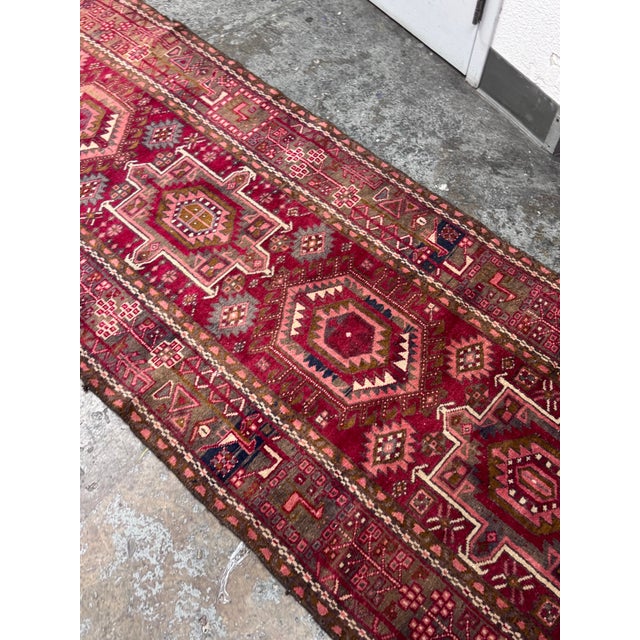 3ft 4in × 13ft 10in Wool Persian Runner For Sale - Image 4 of 12