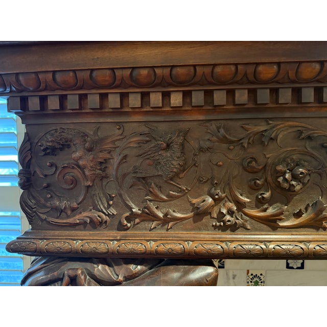 Exquisite 19th Century Italian Fireplace Surround Wood Carved, Attributed to Valentino Besarel For Sale In Orlando - Image 6 of 13