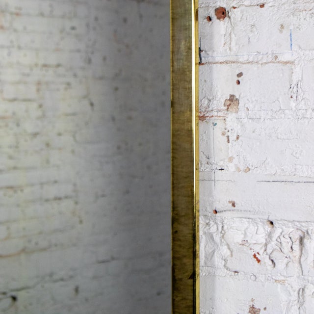 Late 20th Century Modern Wall Mirror by Milo Baughman for Thayer Coggin Brass Lamé Shape Frame For Sale - Image 11 of 18