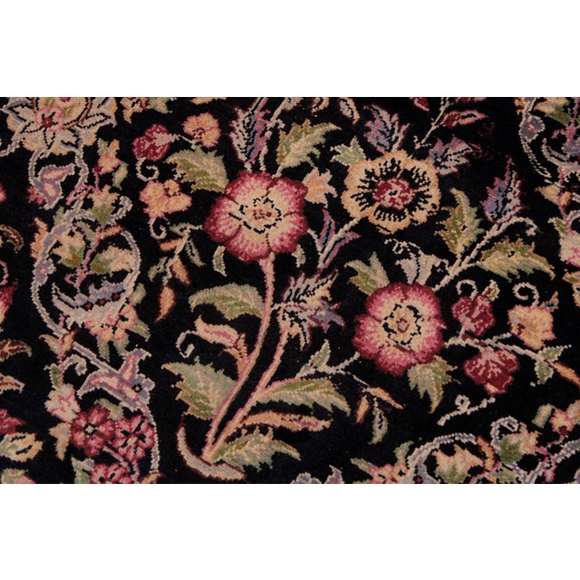 Shabby Chic Pak-Persian Black/Green Wool Rug - 9'2'' X 12'2'' For Sale In New York - Image 6 of 9