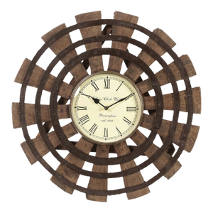 Large Reclaimed Wood Wall Clock | Rustic Wheel Decor for Living Room | Unique Housewarming Gift | Handmade Nautical Coastal Art Piece