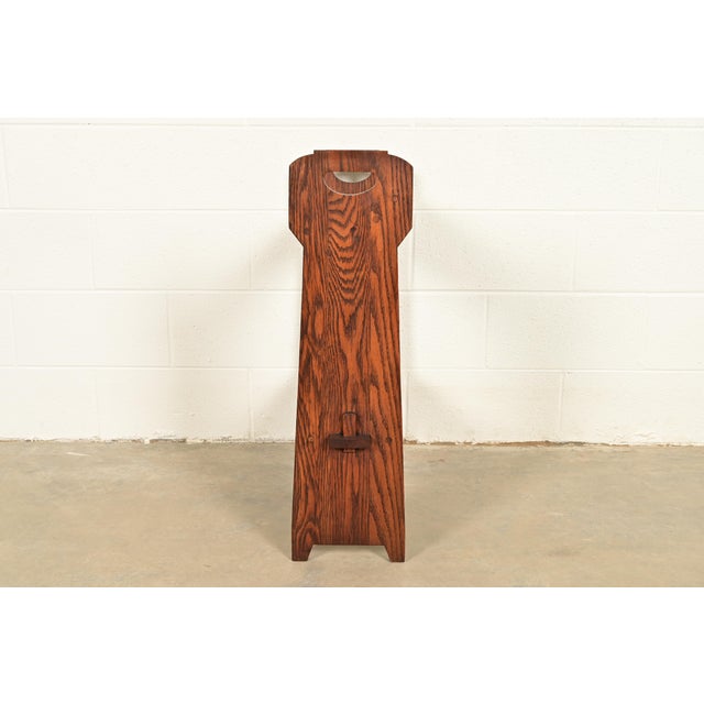 Limbert Style Antique Mission Oak Arts & Crafts Cutout Book Trough or Magazine Stand, Circa 1910 For Sale - Image 10 of 12