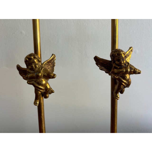 Gothic Vintage Cherub Putti Candleholder Pair For Sale - Image 3 of 6