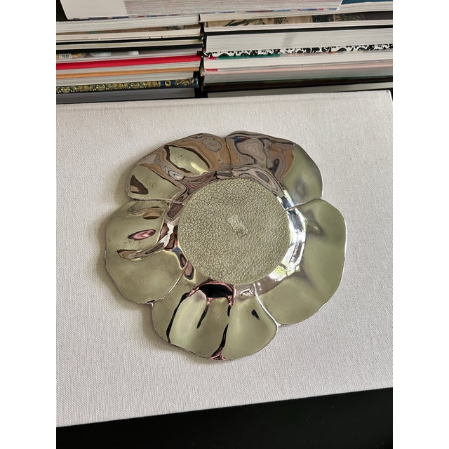 Vintage Silverplate Flower Catchall Dish For Sale - Image 11 of 11