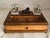 19th Century Olive Wood Twin Inkwell Standish with Bronze Lion Dog For Sale - Image 11 of 18