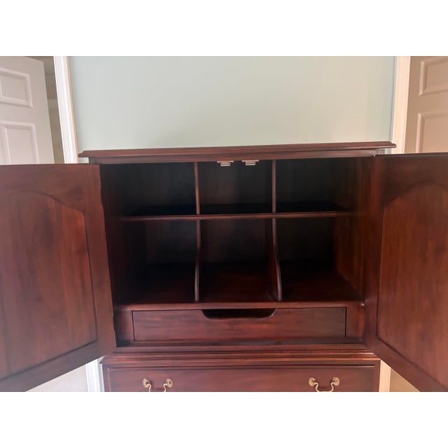 Beautiful, heirloom-quality armoire from the prestigious Henkel-Harris "Virginia Galleries" collection, crafted in...