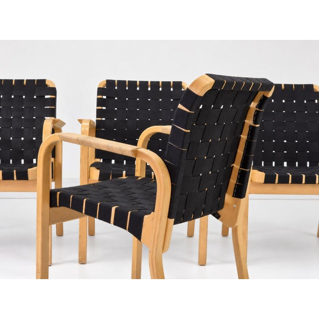 Model 45 Lounge Chairs by Alvar Aalto for Artek, 1970s, Set of 4 For Sale - Image 16 of 18