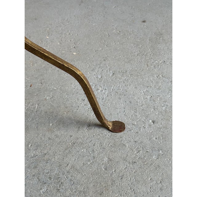 Metal Spanish Gilt Iron Drinks Table With Pointed Stem and Tripod Base, 1950s For Sale - Image 7 of 10