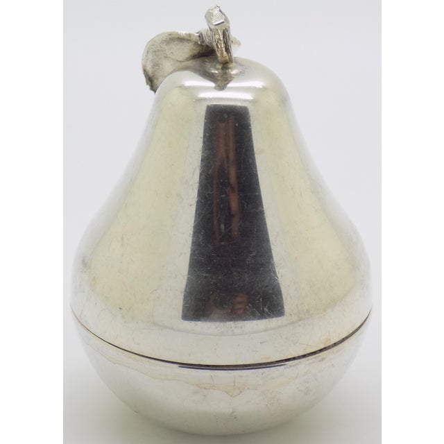 Vintage Italian Handmade Genuine Silver Rare Pear Shaped Pill Snuff Trinket Box For Sale - Image 4 of 12