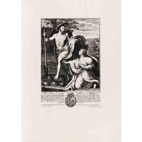Gaspare Massi, Noli me Tangere, Early 18th Century, Etching For Sale