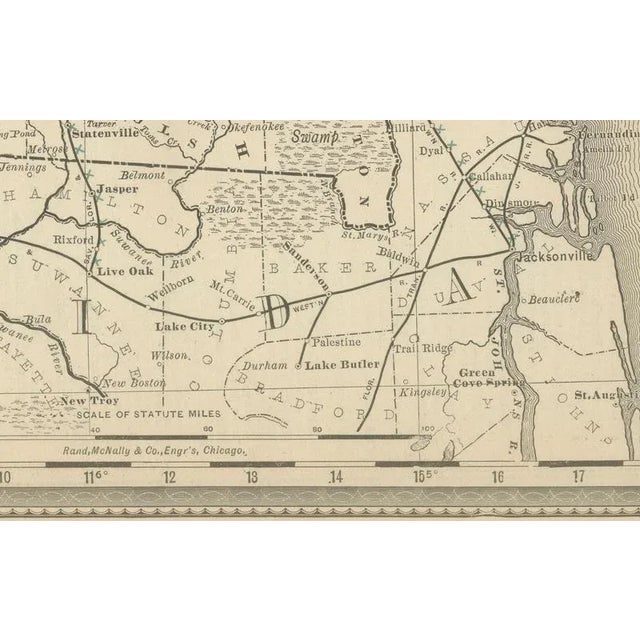 Paper Antique Georgia Map, 1888 For Sale - Image 7 of 14