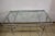 Metal Vintage Nickeled Glass Dining Table For Sale - Image 7 of 9