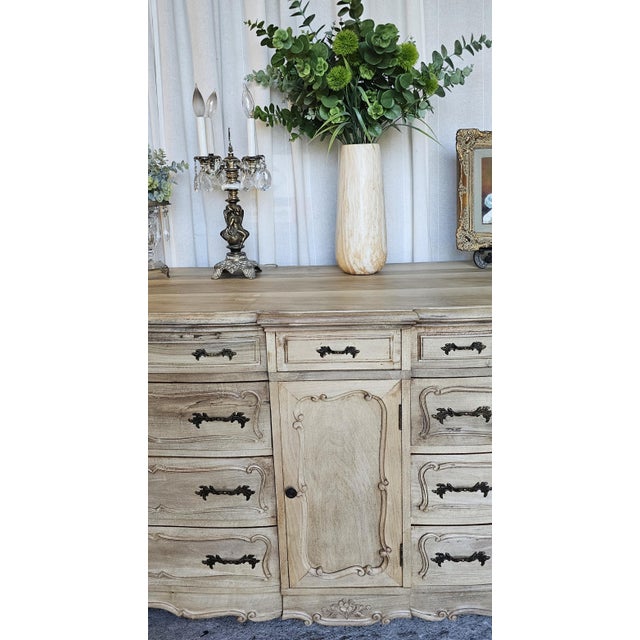 Vintage, French Provincial Sideboard/ Credenza, Triple Dresser For Sale - Image 4 of 18