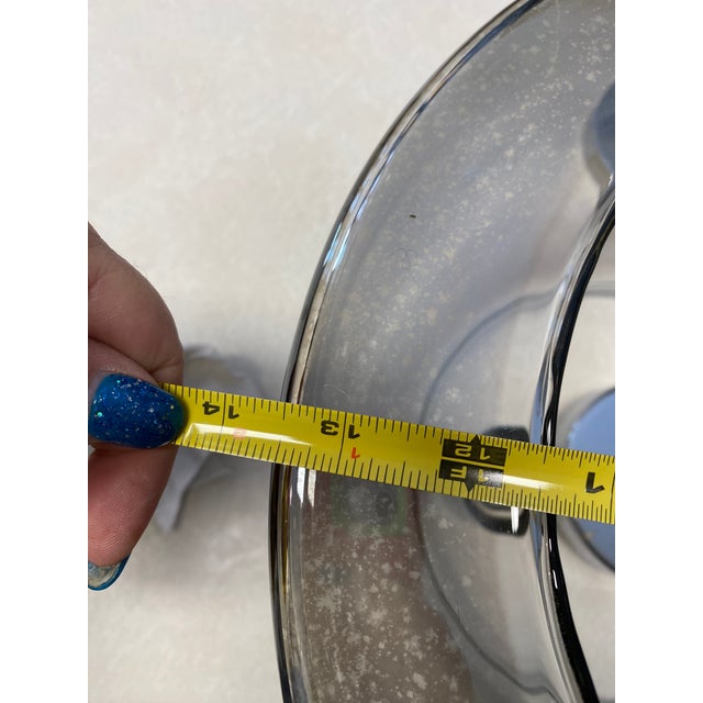 1970s Retro Smoked Glass Chandelier Pendant Light Fixture For Sale - Image 9 of 12