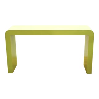 Modern Minimalist Green Waterfall Console For Sale