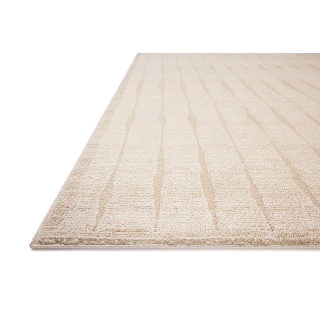 Contemporary Chris Loves Julia x Loloi Calvin Ivory / Oatmeal 18" x 18" Sample Rug For Sale - Image 3 of 7
