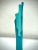 1950s Art Glass Vase -Vintage Mid Century Tall Turquoise Cerulean Blue Frosted (Sea Glass) For Sale - Image 5 of 8