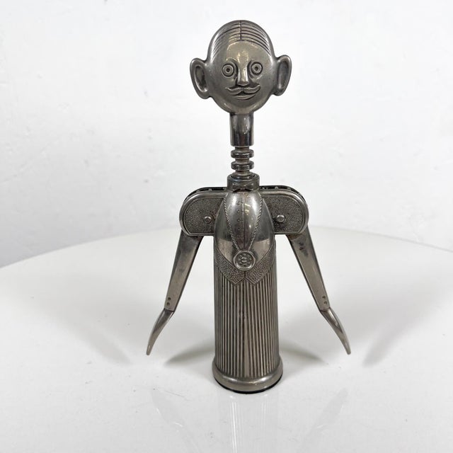 Modern 1970s Silver Plated Pierre Le Sommelier Wine Bottle Opener Corkscrew Italy For Sale - Image 3 of 12