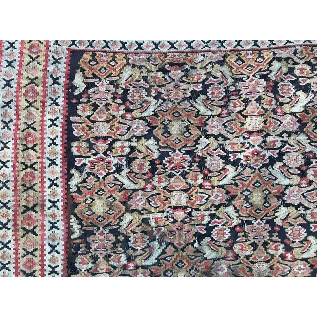 Antique Fine Senneh Kilim Rug, 1890s For Sale - Image 5 of 16