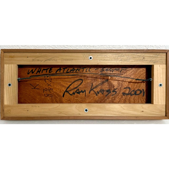 Forest Green Ray Kass, White Atlantic Surf Mixed Media Modernist Abstract Seascape Painting Ray Kass, 2001 For Sale - Image 8 of 10