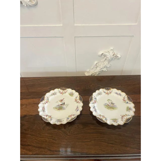 Antique Hand Painted Crescent China Plates, 1920, Set of 2 For Sale - Image 10 of 10