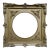 Mid-Century Ornate Gold Painted Square Wood Frame With Round Opening For Sale
