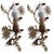 Vintage Wall Lamps in Gilded Floral-Worked Iron by Hans Kögl, 1970s, Set of 2 For Sale