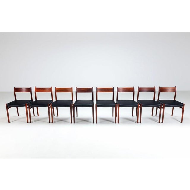 1960s Model 418 Dining Chairs in Rosewood by Arne Vodder for Sibast Mobler, Denmark, 1960, Set of 8 For Sale - Image 5 of 17