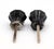 Pair of 1 In. Vintage Fluted Black Glass Cabinet Knobs For Sale - Image 4 of 4