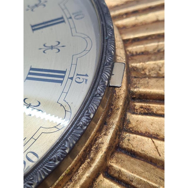 Electrica Sunburst Wall Clock, 1960s For Sale - Image 7 of 11