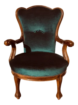 Hand-Carved Walnut Wood Style 700 Armchair