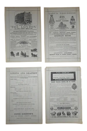 Antique 19th Century Advertising-Folio Size-Set of 4