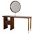 Mid-Century Italian Walnut Vanity Console with Brass Legs and Circular Mirror, 1950s For Sale - Image 17 of 17