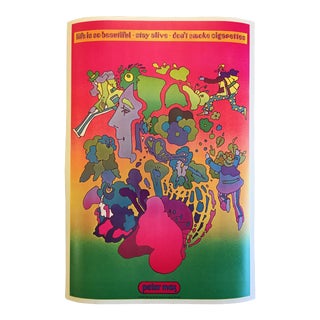 Vintage Peter Max American Cancer Society Poster For Sale