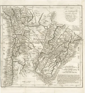 Antique Map of Paraguay and Jesuit Missions by Danville, 1733