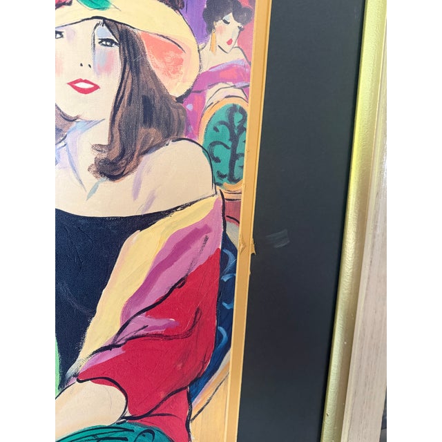 1974 Marcia Banks “Brunch at the Plaza” Large Framed Lithograph Print, 42” For Sale - Image 4 of 7