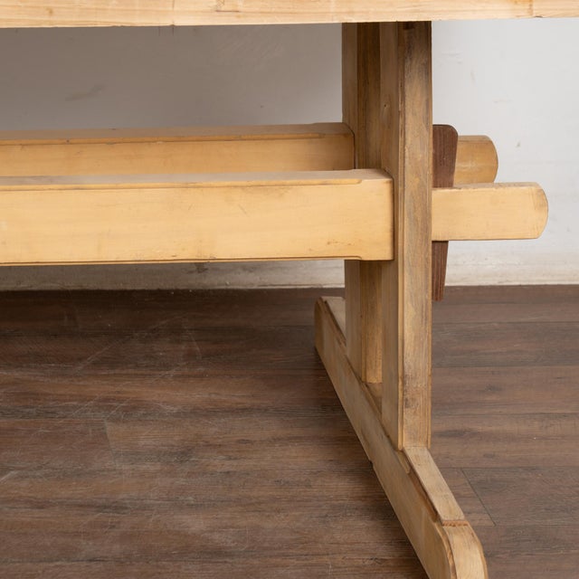 Late 19th Century 19th Century Rustic Farmhouse Trestle Dining Table For Sale - Image 5 of 13