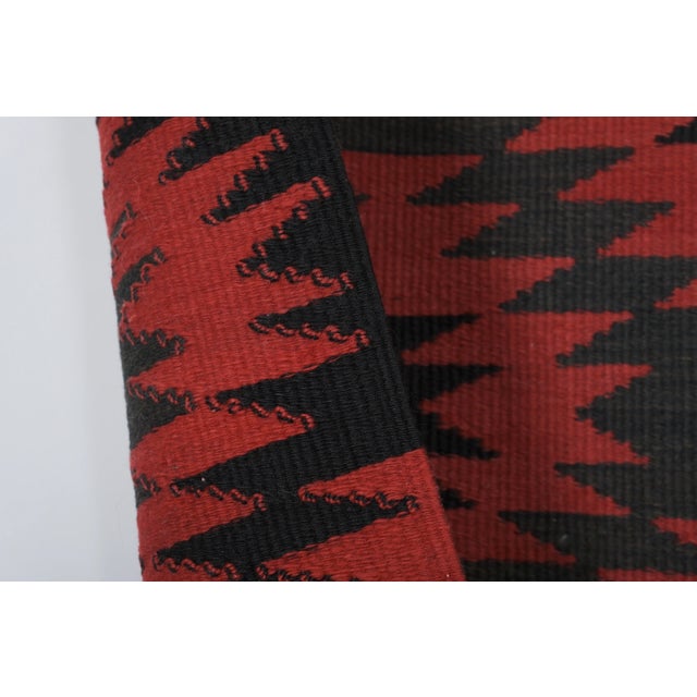 Brick Red Turkish Geometric Kilim Rug 5'1'' X 6'9'' For Sale - Image 8 of 10