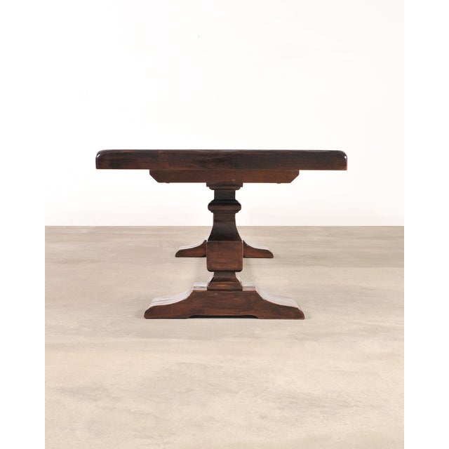 Country Italian Provincial Oak Farmhouse Trestle Dining Table 10 Ft For Sale In Sacramento - Image 6 of 17