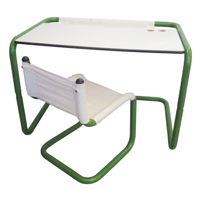 Twenty Tube Desk and Chair by Marc Berthier for Roche Bobois, 1972, Set of 2 For Sale