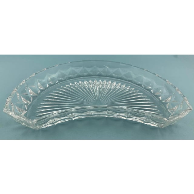 Traditional Vintage Val St. Lambert Imperial Clear Crystal Crescent Salad Plate For Sale - Image 3 of 7