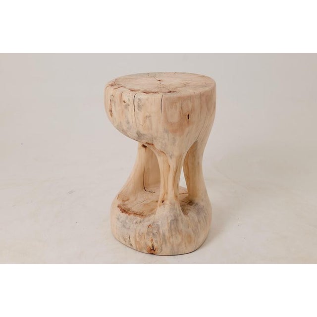 Wood Sculptural Side Table in Stool by Logniture For Sale - Image 7 of 15