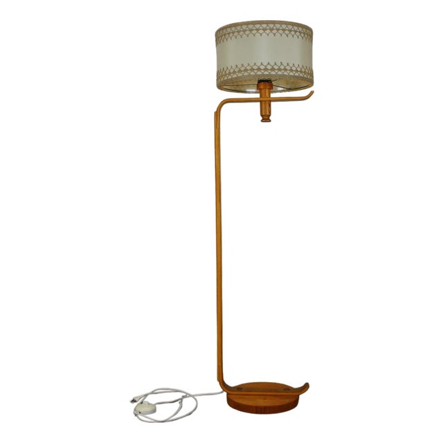 Mid-Century Scandinavian Wooden Floor Lamp, 1970s For Sale
