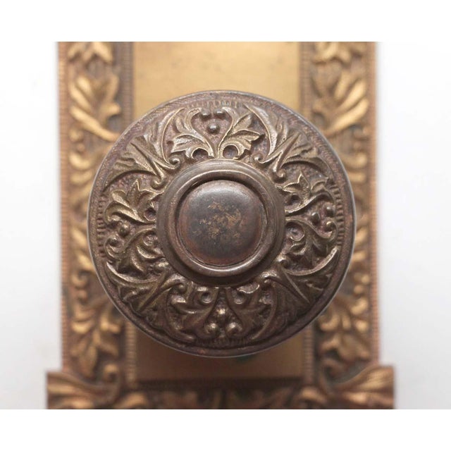 Jacobean Antique Classic Corbin Jacobean Bronze Door Knob Set For Sale - Image 3 of 5