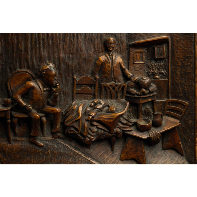 Black Forest Carved Wood High-Relief Plaque / Panel For Sale - Image 4 of 7