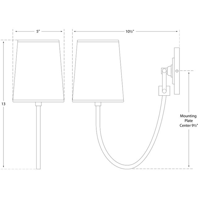 Thomas O'Brien for Visual Comfort Signature Reed Single Sconce in Polished Nickel with Linen Shade For Sale In Houston - Image 6 of 8
