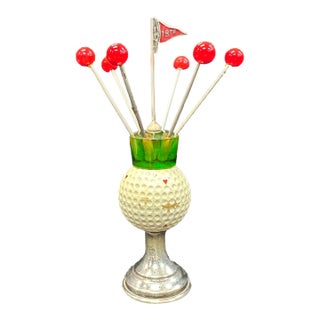 Midcentury Golf Theme Cocktail Pick Set For Sale