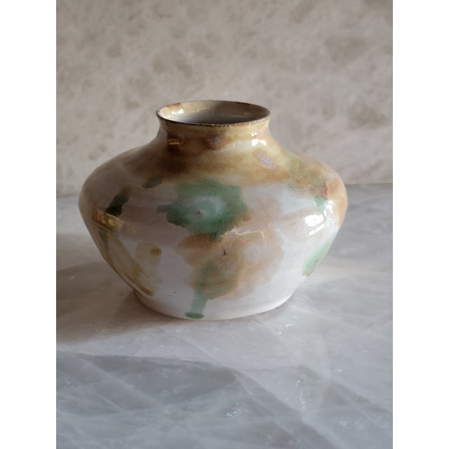 Watercolor Glazed Ceramic Vase One-of-Kind by Ava Ceramics For Sale - Image 4 of 11