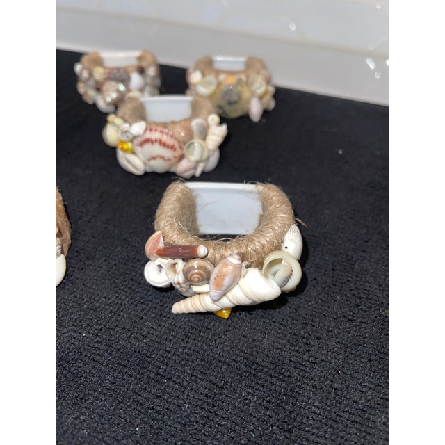 1990s 1990s Nautical Napkin Rings With Real Seashells Adorning the Ring - Set of 12 For Sale - Image 5 of 12